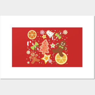 Sweet cookies pattern for sweet holidays - Christmas and New Year Posters and Art